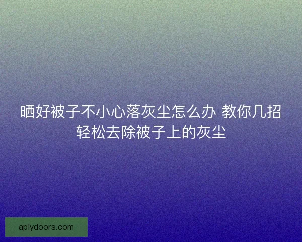 晒好被子不小心落灰尘怎么办 教你几招轻松去除被子上的灰尘